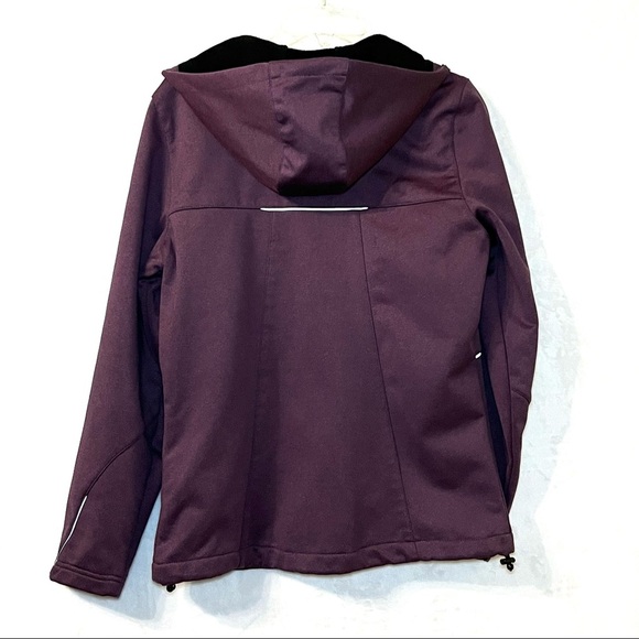 New Balance Hooded Soft Shell Fleece Lined Jacket Plum Size Medium Mint - Picture 5 of 5